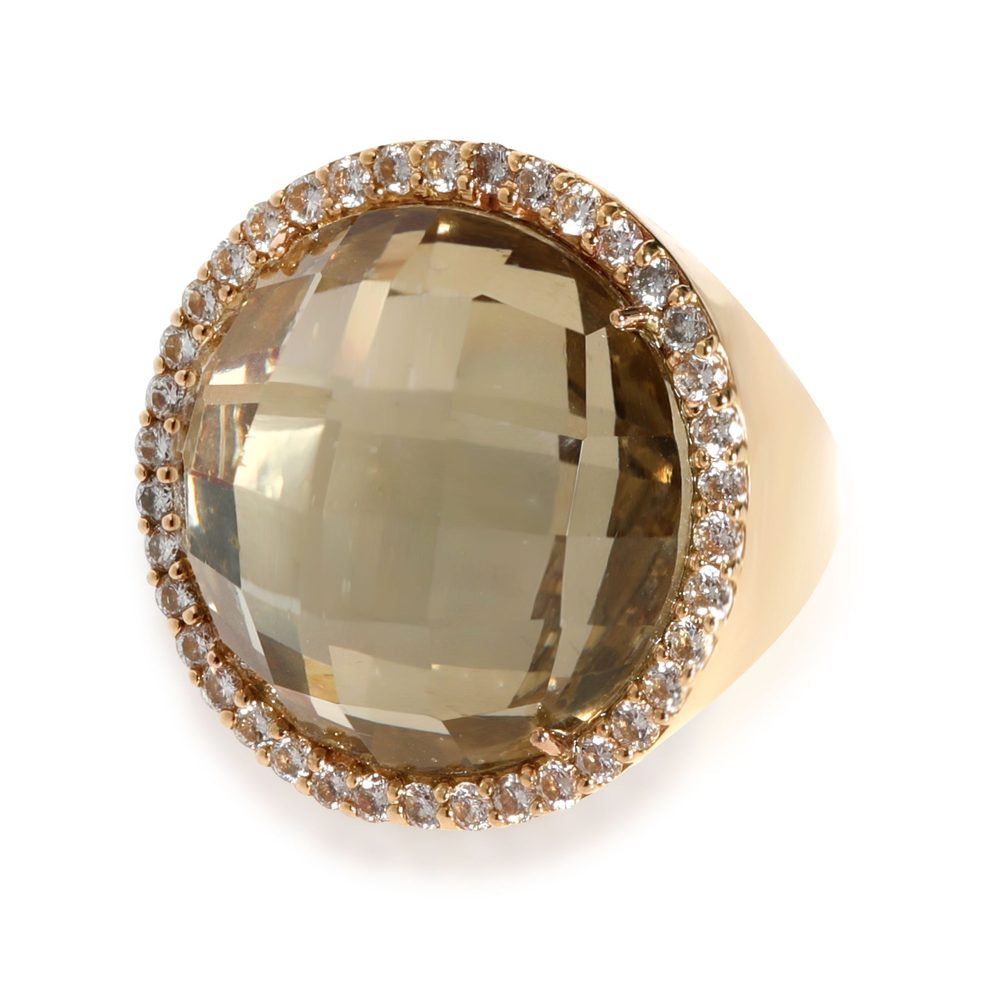 Roberto Coin Quartz Diamond Doublet Ring in 18K Yellow Gold 0.95 ctw